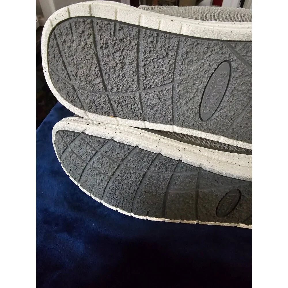 Sonoma Mens Gray Canvas Slip-On Shoes Size 6 With Memory Foam For Comfort‎
